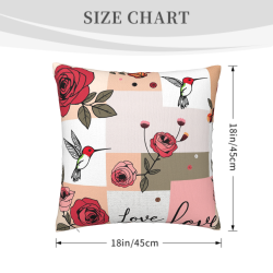 Federa Plüsh con Motivo Floreale e Uccelli - 45x45 cm | Okomall