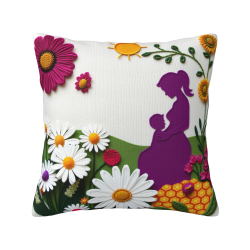 Funda de Almohada de Peluche Floral de Ensueño - okomall
