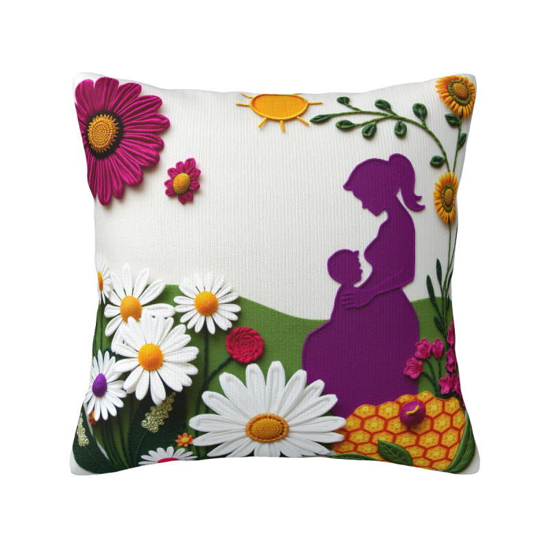 Funda de Almohada de Peluche Floral de Ensueño - okomall
