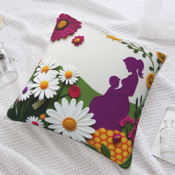Funda de Almohada de Peluche Floral de Ensueño - okomall
