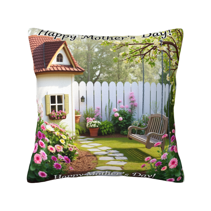 غطاء وسادة فروي بتصميم حديقة زهور - Okomall