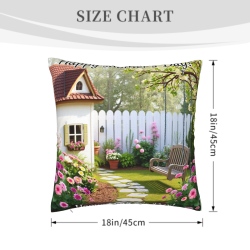 Coussin Décoratif en Peluche Motif Jardin Floral - Okomall