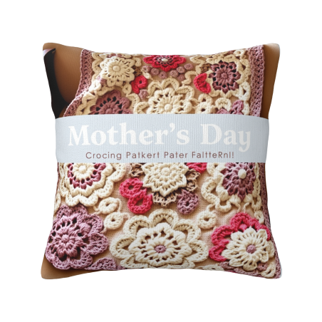 Romantico Coperchio Cuscino in Peluche con Motivo Floreale - 45x45cm