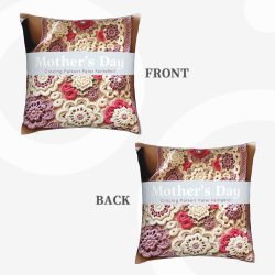 Romantico Coperchio Cuscino in Peluche con Motivo Floreale - 45x45cm