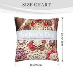 Romantico Coperchio Cuscino in Peluche con Motivo Floreale - 45x45cm