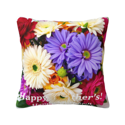 Coussin Décoratif en Peluche Floral Vibrant - Okomall