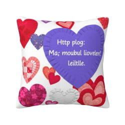 Romantic Embrace - Copricuscino in Peluche con Stampa a Cuori su Entrambi i Lati