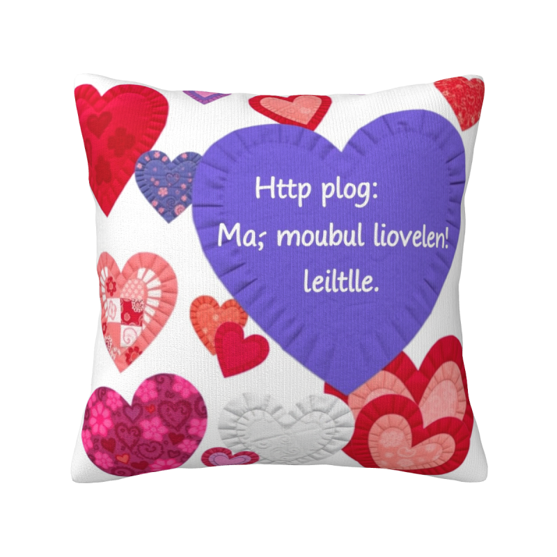 Romantic Embrace - Copricuscino in Peluche con Stampa a Cuori su Entrambi i Lati