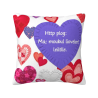 Abrazo Romántico - Funda de Almohada de Felpa con Estampado de Corazón a Doble Cara