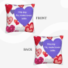 Abrazo Romántico - Funda de Almohada de Felpa con Estampado de Corazón a Doble Cara