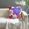Romantic Embrace - Copricuscino in Peluche con Stampa a Cuori su Entrambi i Lati