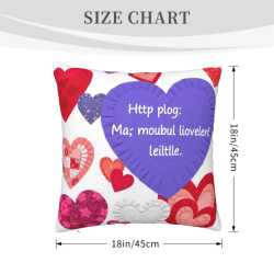 Abrazo Romántico - Funda de Almohada de Felpa con Estampado de Corazón a Doble Cara