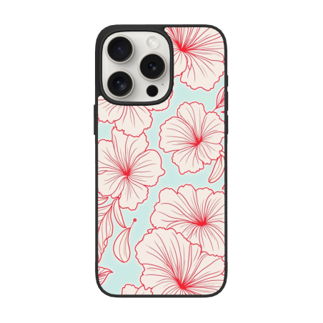 iPhone 15/Pro/Max 红色花卉手机壳 - okomall