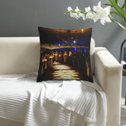 Housse de Coussin en Peluche avec Lumière Chaude et Figures - Okomall