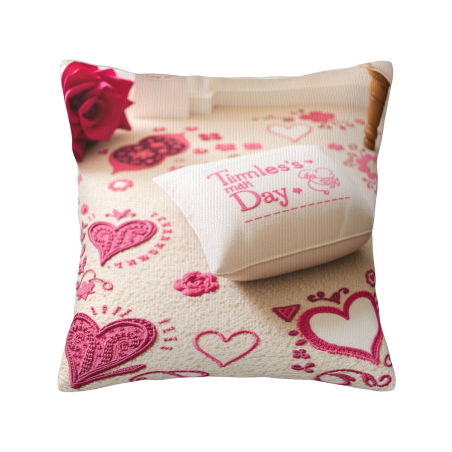Fodera Cuscino in Peluche Floreale a Cuore - 45x45 cm | OKOMALL