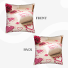 وسادة صوفية على شكل قلب مع زهور - 45 × 45 سم | OKOMALL