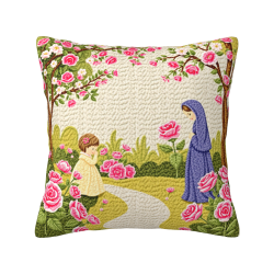 Funda de Almohada de Peluche de Niña Linda - 18x18 pulgadas