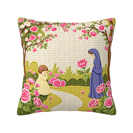 Housse de Coussin en Peluche Fille Mignonne - 18x18 pouces