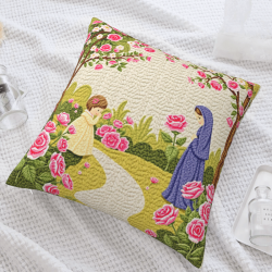 Housse de Coussin en Peluche Fille Mignonne - 18x18 pouces
