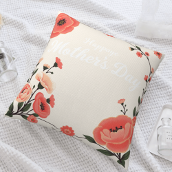 Housse de coussin en peluche à motif floral - Décoration intérieure Okomall