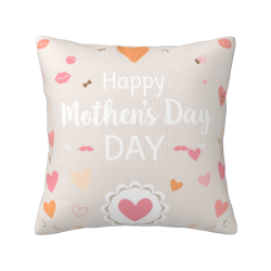 Copri-Cuscino in Peluche con Motivo Floreale - 45x45 cm