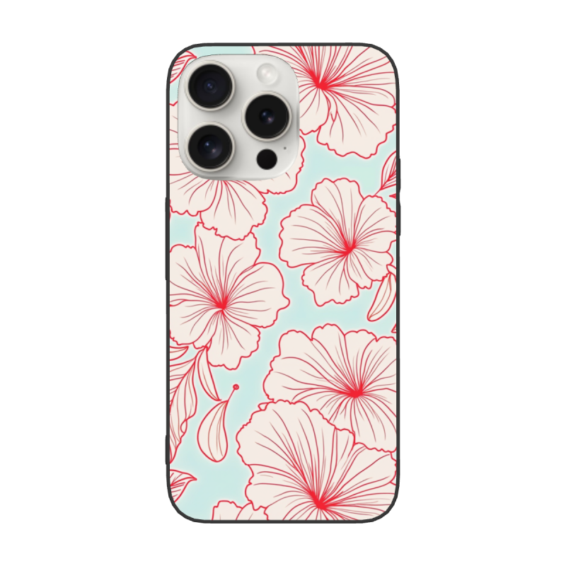 iPhone 15/Pro/Max 红色花卉手机壳 - okomall