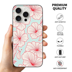 iPhone 15/Pro/Max 红色花卉手机壳 - okomall