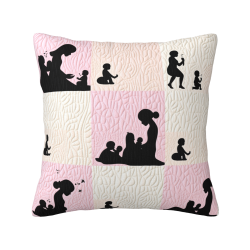 Funda de Almohada de Peluche con Silueta Romántica - Okomall