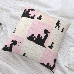Housse de coussin en peluche Silhouette Romantique - Okomall