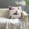 Housse de coussin en peluche Silhouette Romantique - Okomall
