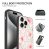 iPhone 15/Pro/Max 红色花卉手机壳 - okomall