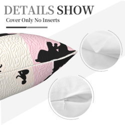 Housse de coussin en peluche Silhouette Romantique - Okomall