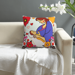 Coussin en Peluche à Motif Floral Créatif - Okomall
