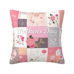 Housse de Coussin en Peluche à Motif Floral - Okomall