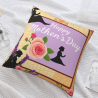 Coussin Décoratif avec Portrait de Dame Vintage Élégant - Okomall