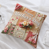 Vintage Floral Plush Pillow Cover - Okomall