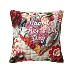 Romantischer Plüsch-Kissenbezug mit Blumenmuster - 45x45 cm
