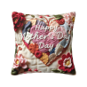 Romantique Housse de Coussin en Peluche à Motif Floral - 45x45 cm