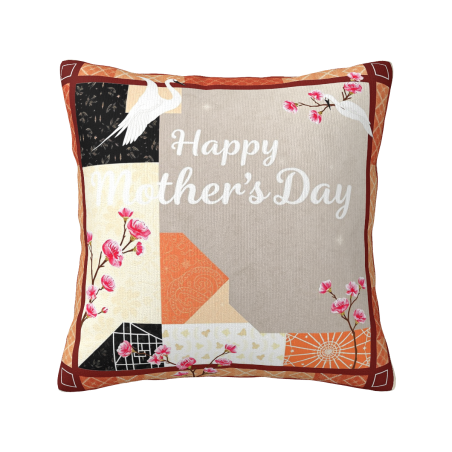 Funda de Almohada de Peluche con Patrón Floral de Pájaros - Okomall