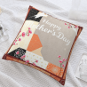 Funda de Almohada de Peluche con Patrón Floral de Pájaros - Okomall