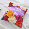 Taie de coussin romantique à motif floral en velours - 18x18 pouces