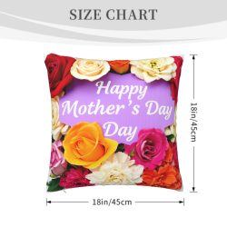 Taie de coussin romantique à motif floral en velours - 18x18 pouces