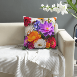 Coussin Décoration Florale Douce et Vif - Okomall