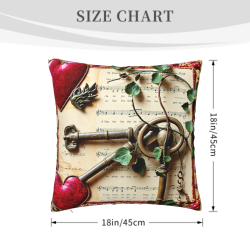 Coperta per Cuscino Vintage a Tema Musicale - Okomall
