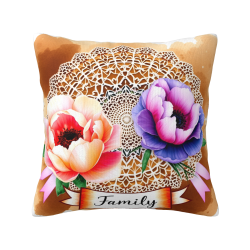 Romantica Coperta per Cuscini in Peluche con Motivo Floreale - Okomall