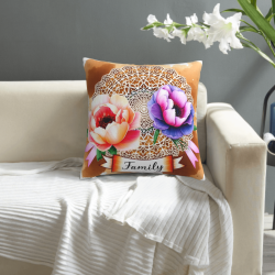 Romantica Coperta per Cuscini in Peluche con Motivo Floreale - Okomall