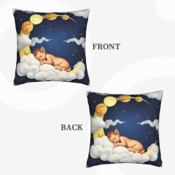 Housse de coussin en velours à motif de ciel étoilé onirique - 45 x 45 cm | OKOMALL