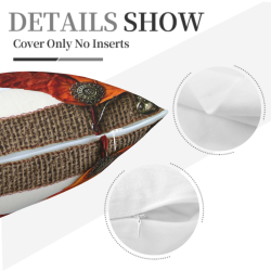 Coussin Décoratif en Peluche à Feuilles d'Automne - 45x45 cm | Okomall
