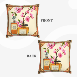 Cuscino Decorativo in Peluche con Fiori di Ciliegio Romantici - 45x45 cm | OKOMALL