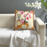 Cuscino Decorativo in Peluche con Fiori di Ciliegio Romantici - 45x45 cm | OKOMALL